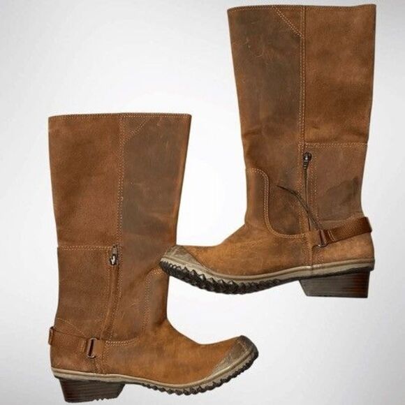 NWOB Sorel NL2108-260 Leather Knee High Pull On Winter Slim Boots Women Size 11 - Picture 10 of 11